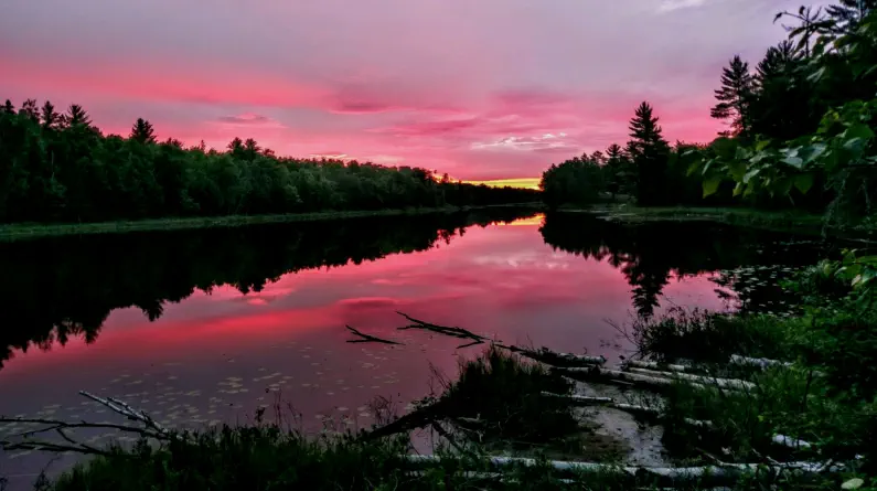 Beautiful View of Private Lakeside Vacation Cabin Rental on private lake